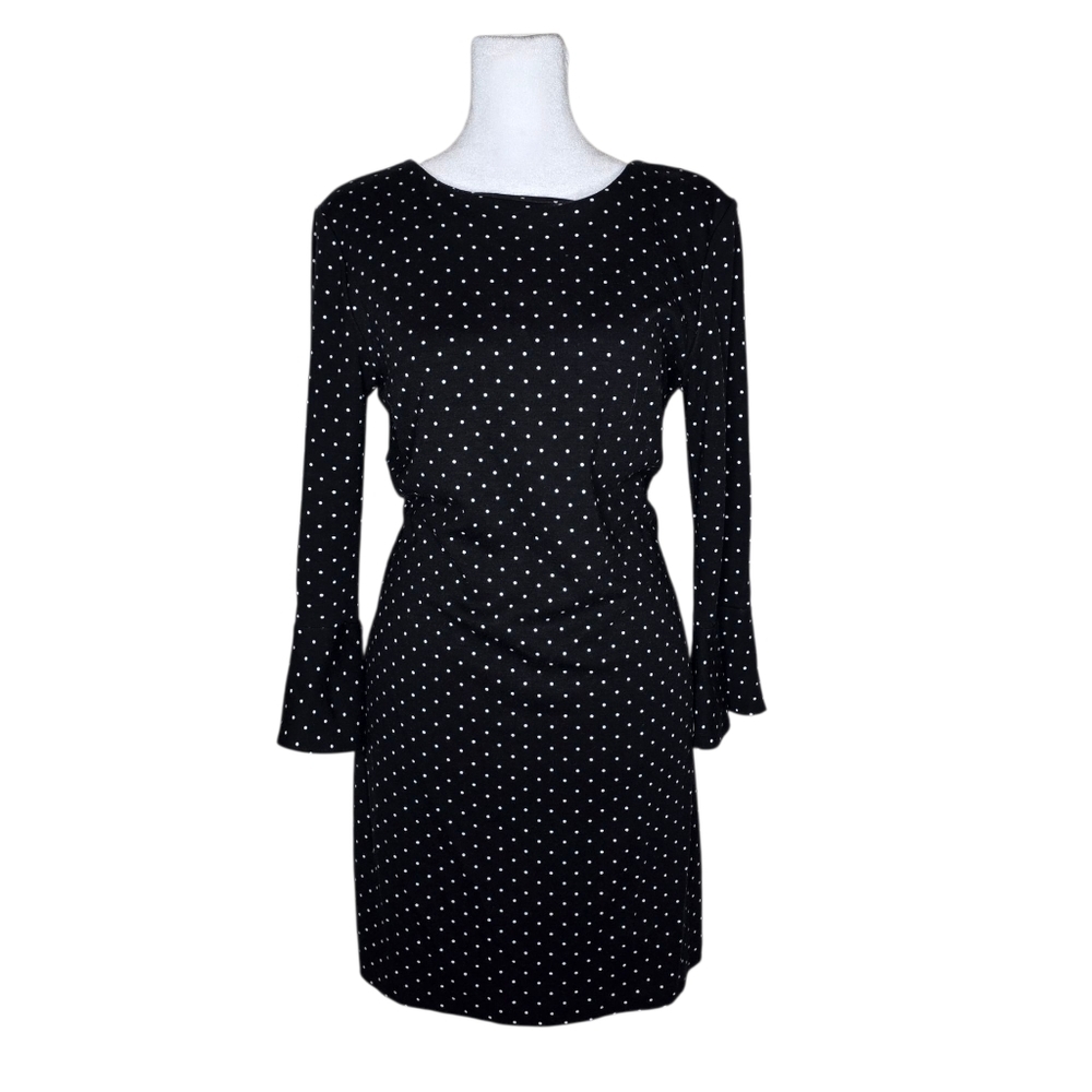 Old Navy Womens Black And White Polka Dot Dress With Bell Sleeves Size Small